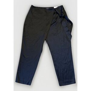 WHBM Tapered Ankle Satin Wrap Pants NWT Size 14 Black